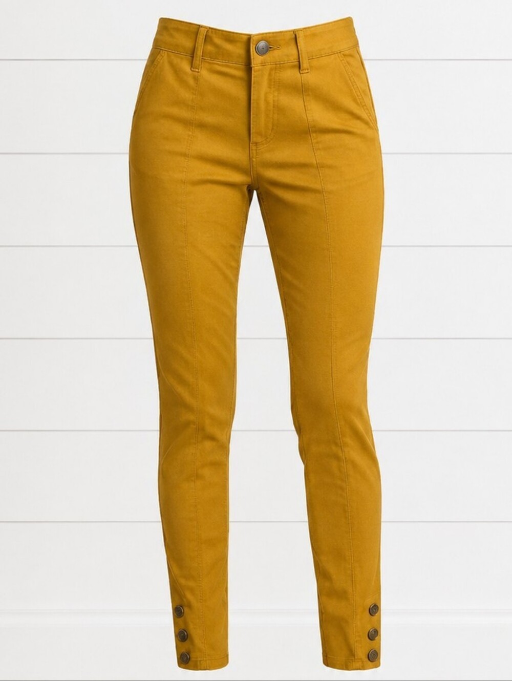 CAbi Yellow High Waisted Chinos Stretchy Ankle Slim Cargo Pant 2 4 6